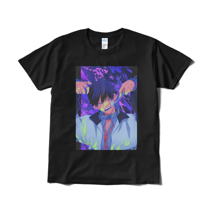フィズ／縦 Tシャツ（短納期） - L - ブラック(1)