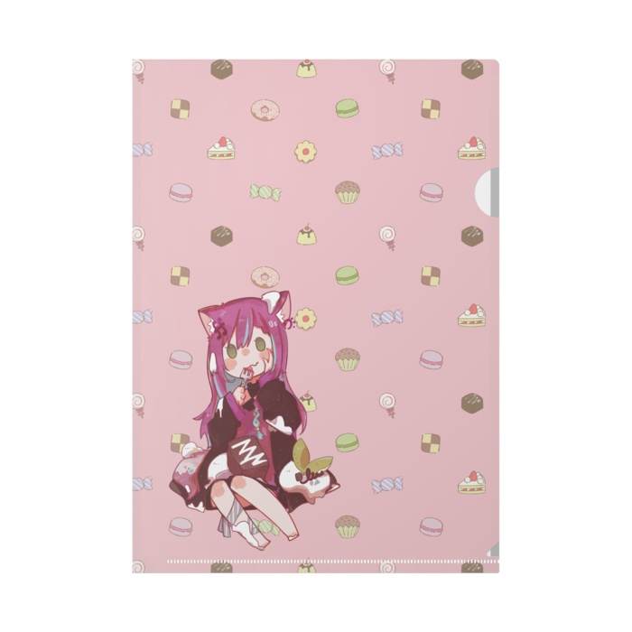ピンク色-クリアファイル - A4