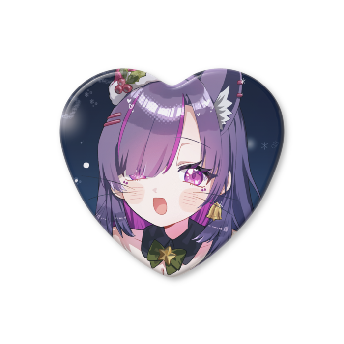 ハート缶バッジ - 57 × 52.5mm