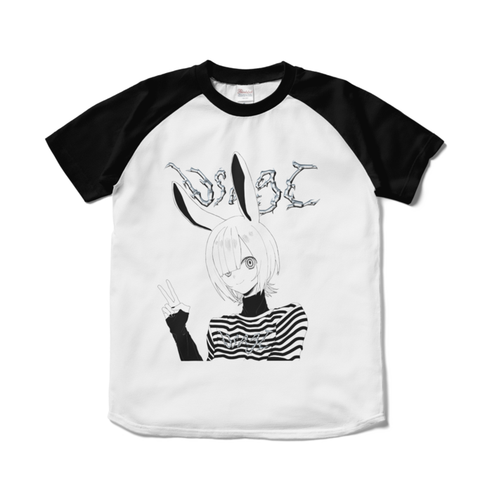ラグランTシャツ - S - ホワイト×ブラック