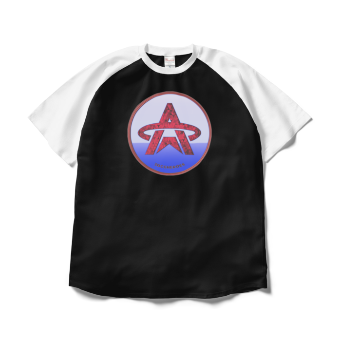 ラグランTシャツ - XL - ブラック×ホワイト
