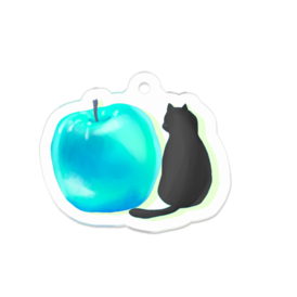黒猫と青りんご