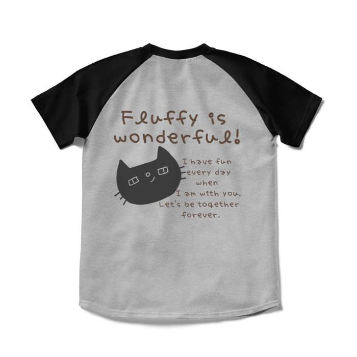 ラグランTシャツ - S - 杢グレー×ブラック