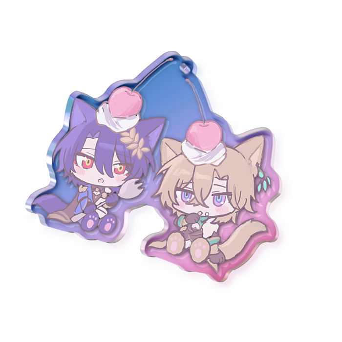 オーロラアクリルキーホルダー - 70 × 70mm