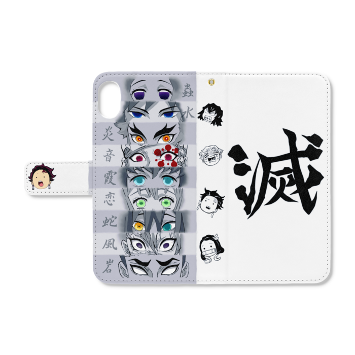 鬼滅の刃 柱 目 Iphone手帳型スマホケース Higuma Art Booth
