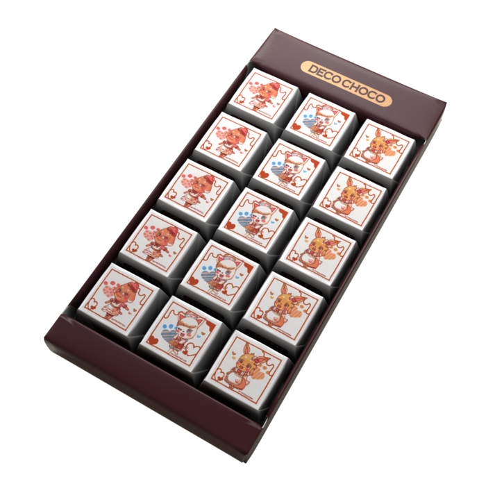 DECOチョコ - 列ごとにデザイン15個入り