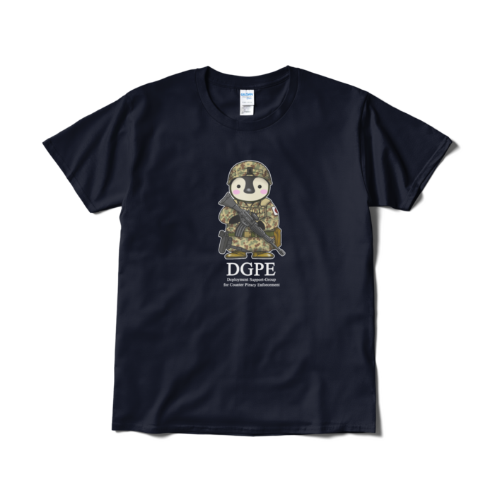 海賊対処ペンギンTシャツ - L - ネイビー