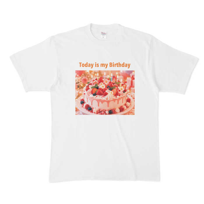 Tシャツ - XL - 白- オレンジ文字