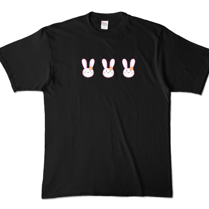 ぽこうさぎTシャツXL（ブラック）