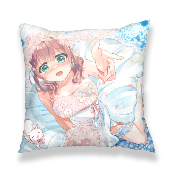 クッションカバー - 450x450(mm)【表】テレ顔【裏】嬉し泣き