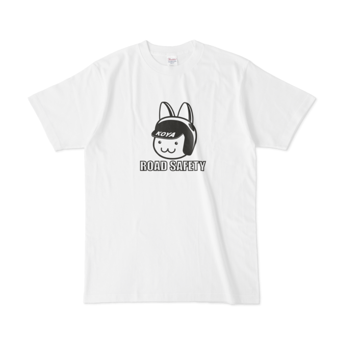 Tシャツ - L - 白(黒プリント)