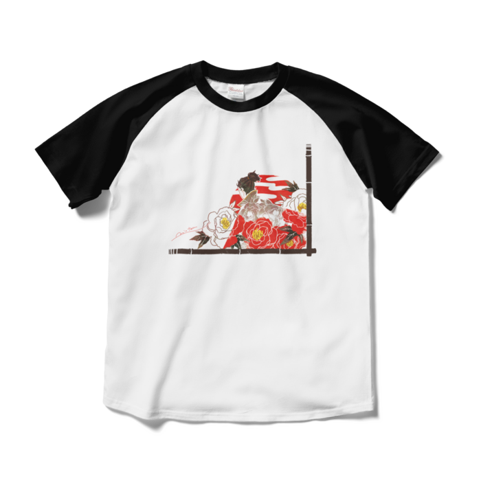 ラグランTシャツ - M - ホワイト×ブラック(2)