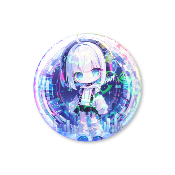 Rev.ちゃん シンプルホログラム缶バッジ ハート柄A