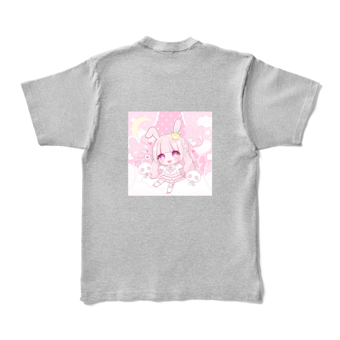 カラーTシャツ - XL - 杢グレー (背面)