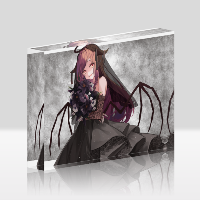 アクリルブロック - 148x100mmホワイト(背景あり)