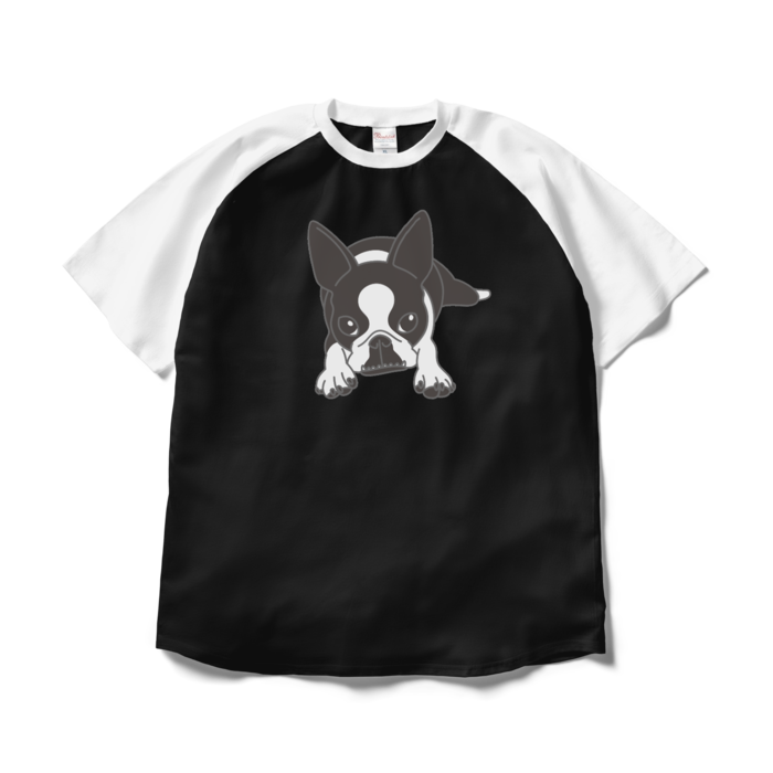 ラグランTシャツ - XL - ブラック×ホワイト