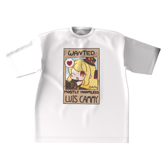 ルイキャミ手書きビッグシルエットTシャツ-XL