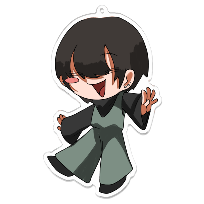 お私服アクリルキーホルダー - 100 x 100 (mm)