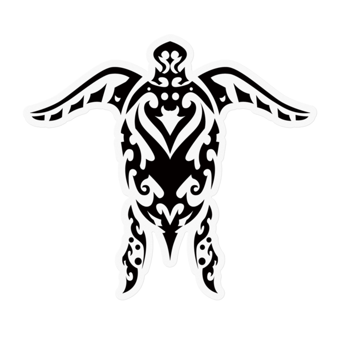 ステッカー（ウミガメ２_クリア） - 100 x 100 (mm)