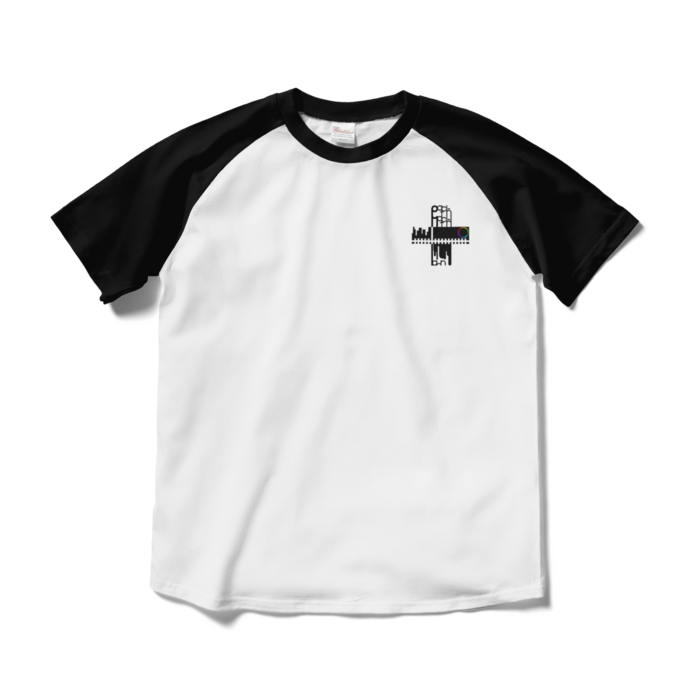 ラグランTシャツ - M - ホワイト×ブラック