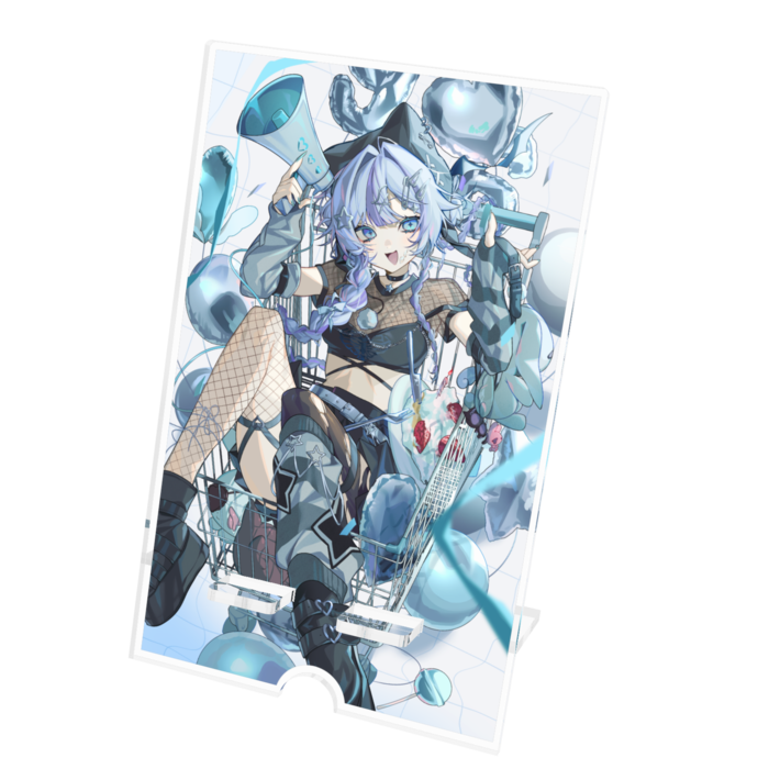 アクリルスマホスタンド - 100x160mm(ケーブル穴あり)