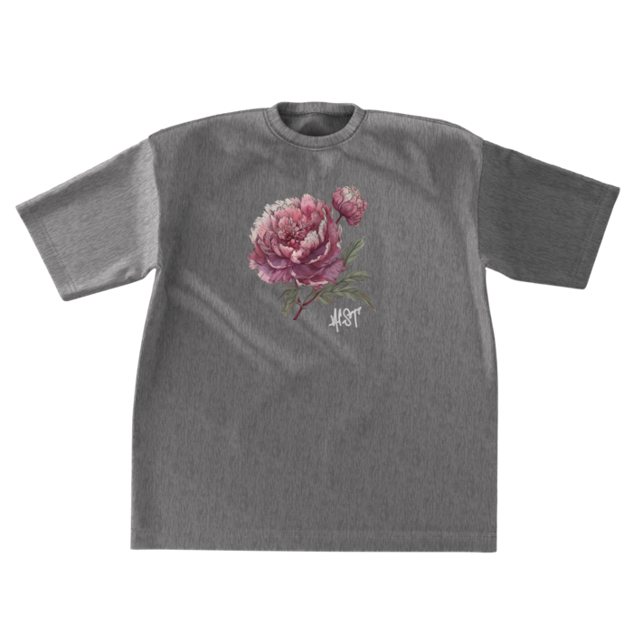 ビッグシルエットTシャツ （グレー）- XL - 正面