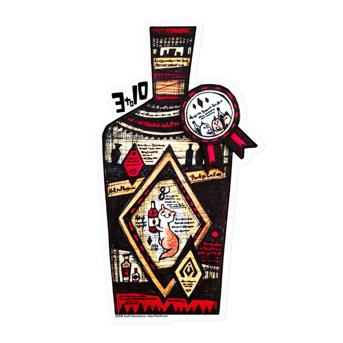 ステッカー - 100 x 100 (mm)縁取り-透明