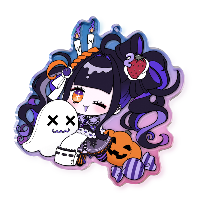 オーロラアクリルキーホルダー - 100 × 100mm