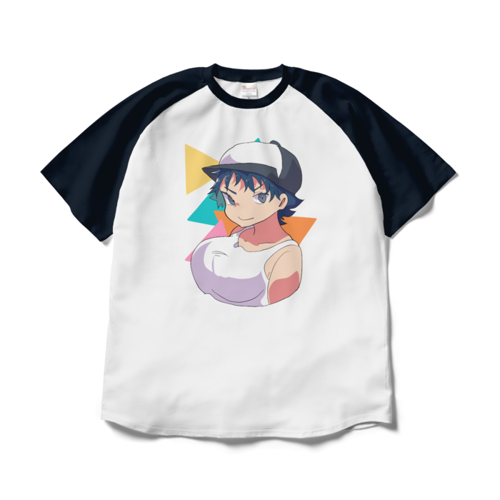 ラグランTシャツ - XL - ホワイト×ネイビー