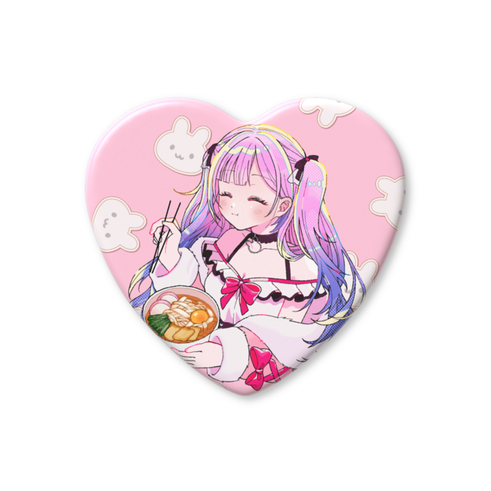 ハート缶バッジ - 57 × 52.5mm