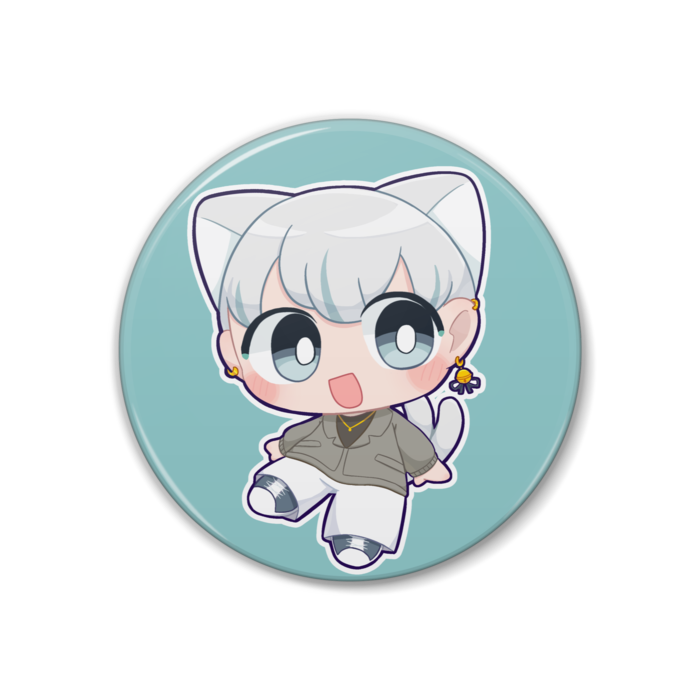 缶バッジ 水色ver illust:もっちぃ - 38mm