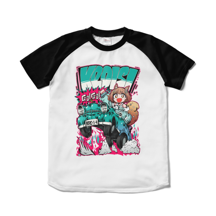 ラグランTシャツ - S - ホワイト×ブラック