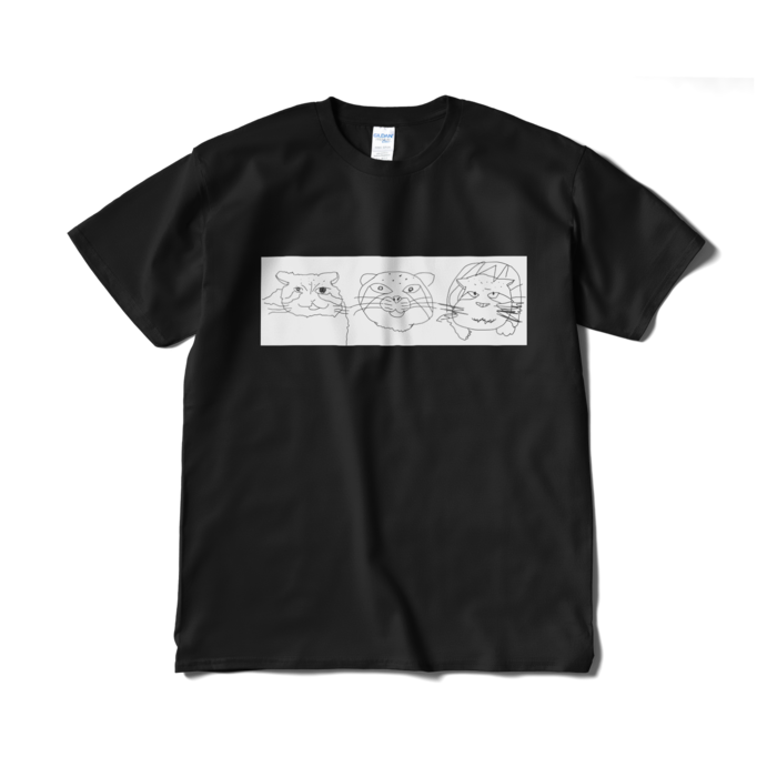まぬるねこ(?)三銃士Tシャツ - XL - ブラック