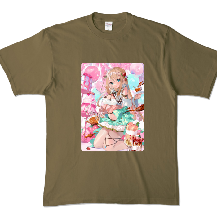 カラーTシャツ - XL - オリーブ (濃色)