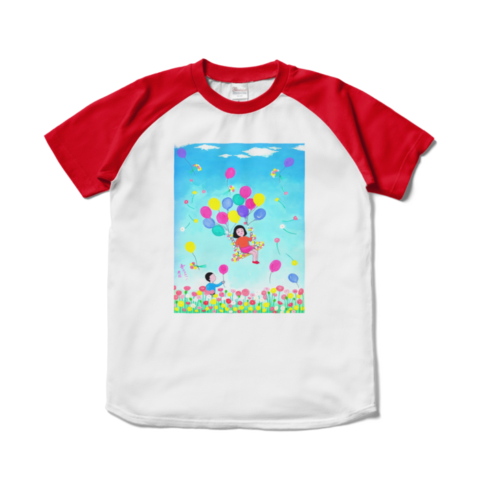 ラグランTシャツ - S - ホワイト×レッド