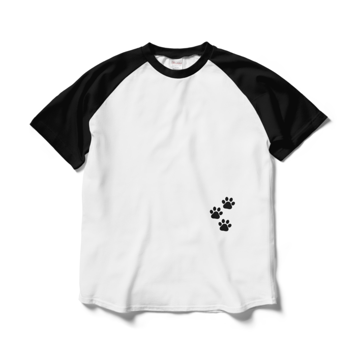 ラグランTシャツ - L - ホワイト×ブラック