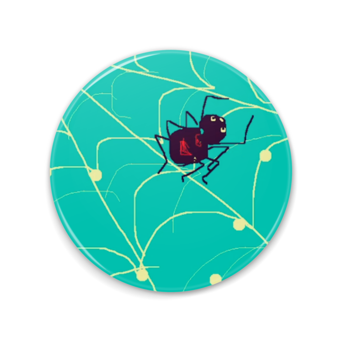 ご機嫌なクモさん・缶ミラー - 75mm