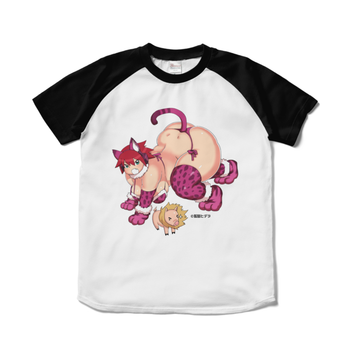 ラグランTシャツ - S - ホワイト×ブラック