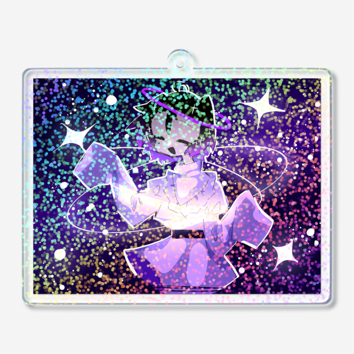 ホログラムアクリルキーホルダー - 70 × 70mm