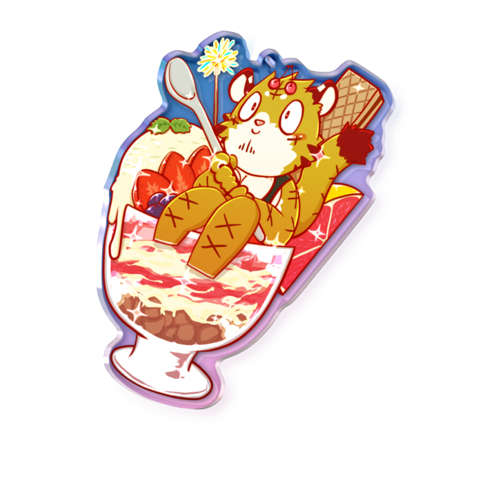 オーロラアクリルキーホルダー - 100 × 100mm