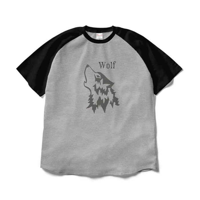 ラグランTシャツ - XL - 杢グレー×ブラック