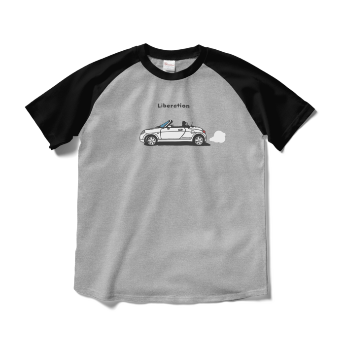 ラグランTシャツ - M - 杢グレー×ブラック