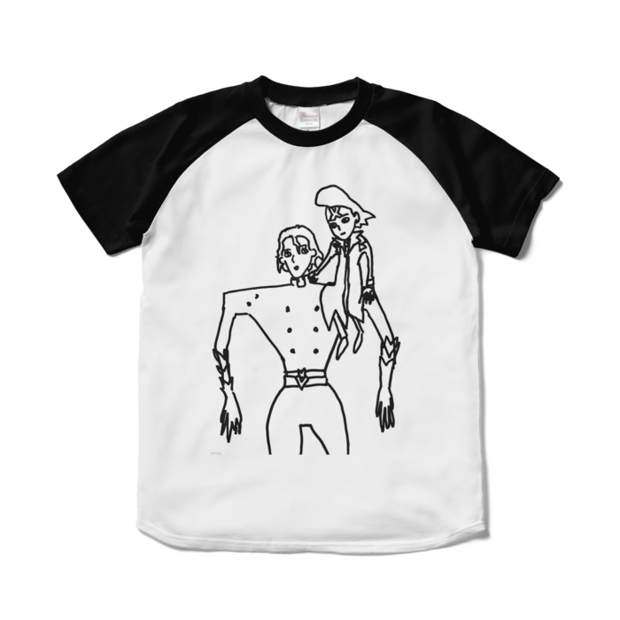 ラグランTシャツ - S - ホワイト×ブラック