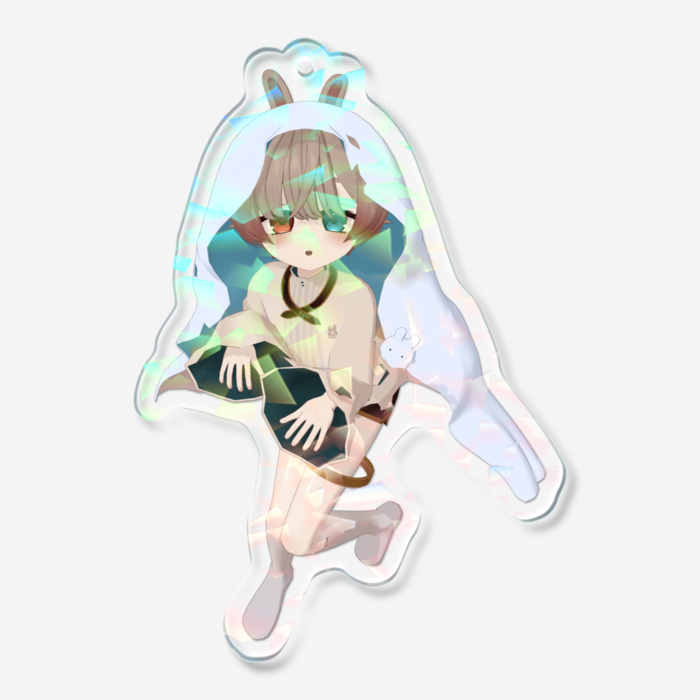 ホログラムアクリルキーホルダー - 70 × 70mm