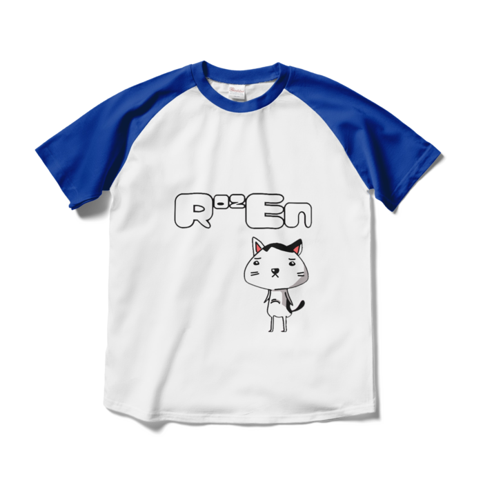 ラグランTシャツ - M - ホワイト×ロイヤルブルー(白青)