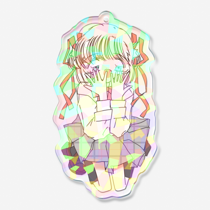 ホログラムアクリルキーホルダー - 70 × 70mm