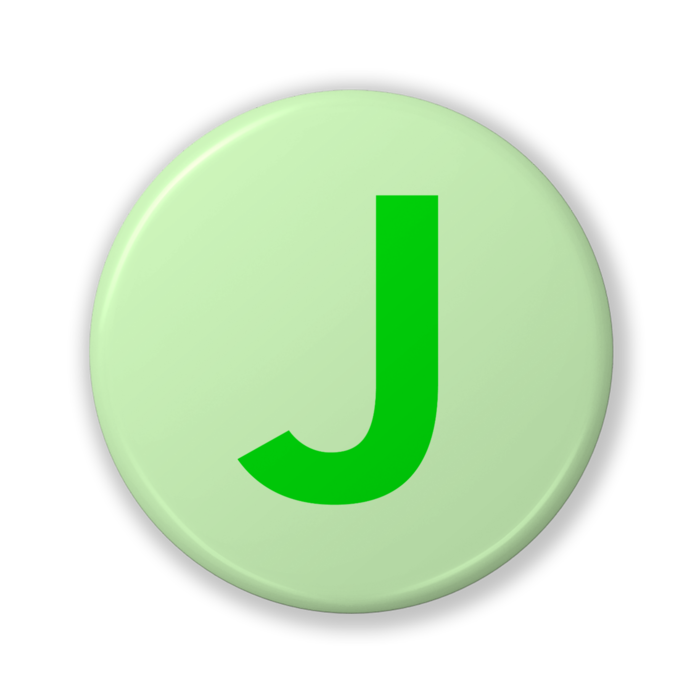 【J（ジェイ）】〈グリーン〉缶バッジ- 32mm