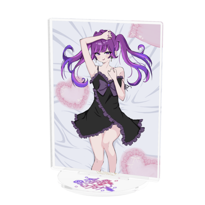 ベッドver. 黒・クッション【アクリルスタンド】- 100x100mm