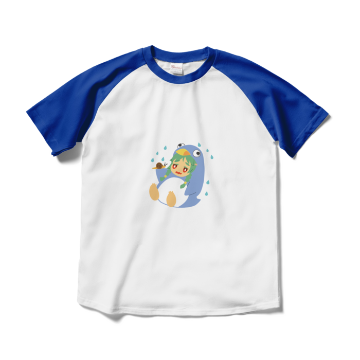 ラグランTシャツ - M - ホワイト×ロイヤルブルー