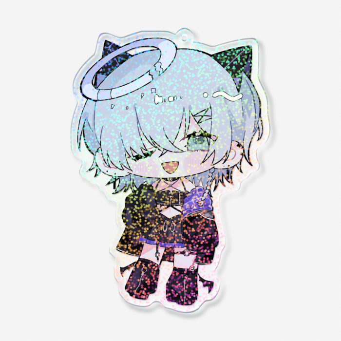 ホログラムアクリルキーホルダー - 100 × 100mm(グリッター柄)